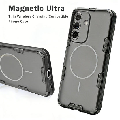 Samsung Galaxy A37 Hoesje - Transparant | Grijs - Frosted Matte Hardcase MagSafe Back Cover