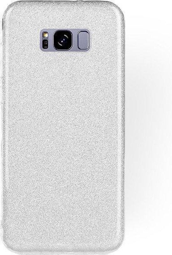 Samsung Galaxy S8 Hoesje - Zilver - Glitter Back Cover
