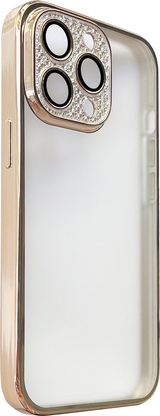 Apple iPhone 14 Plus Hoesje - Goud - Glitter Back Cover
