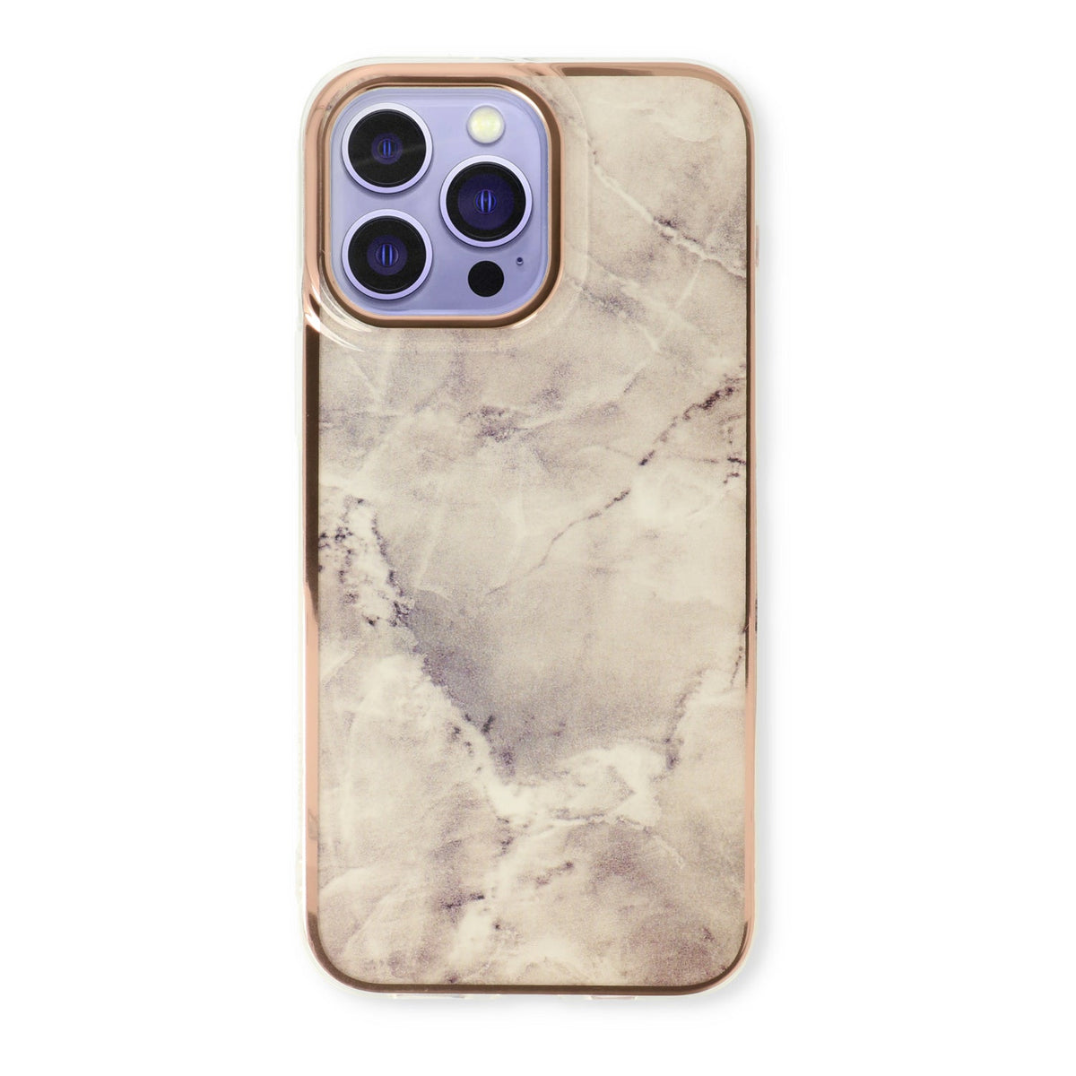 Apple iPhone 15 Pro Max Case - Stone - Silicone Marble Back Cover