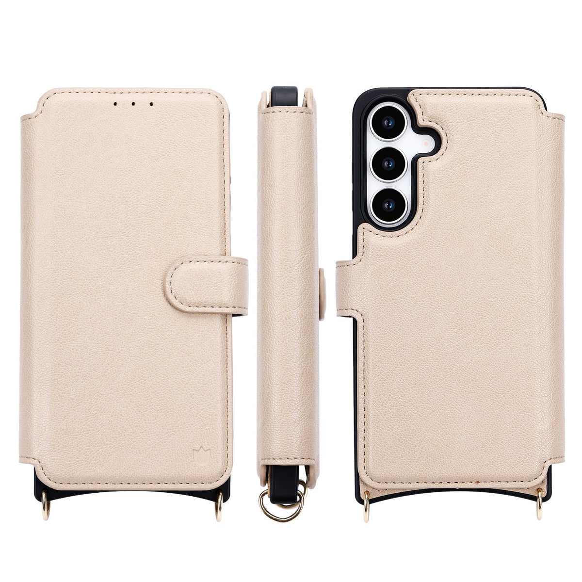 Samsung Galaxy S25 FE Hoesje - Beige - CM Amsterdam Back Cover met Telefoonkoord