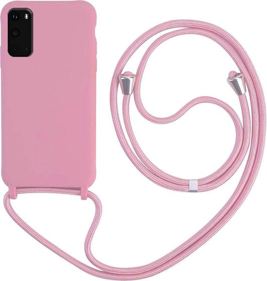 Samsung Galaxy S20 FE Hülle - Rosa - Silikon-Backcover mit Handykette