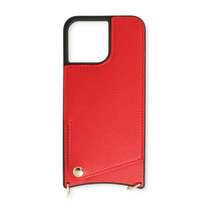 Apple iPhone 13 Mini Hoesje - Rood - Back Cover met Pols Bandje en Telefoonkoord