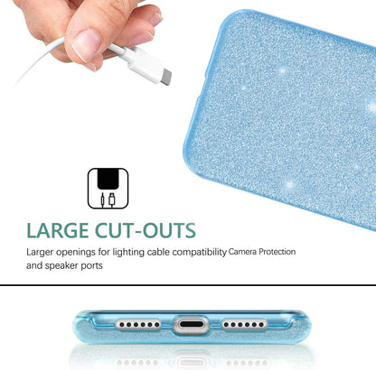 Coque Samsung Galaxy S24 - Bleu - Étui arrière à paillettes