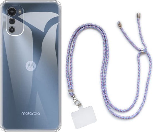 Motorola Moto E32 Hoesje - Unicorn - Siliconen Back Cover met Telefoonkoord