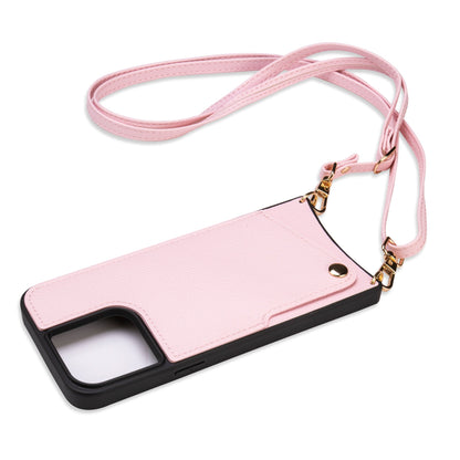 Apple iPhone 15 Pro Hoesje - Roze - Back Cover met Pols Bandje en Telefoonkoord