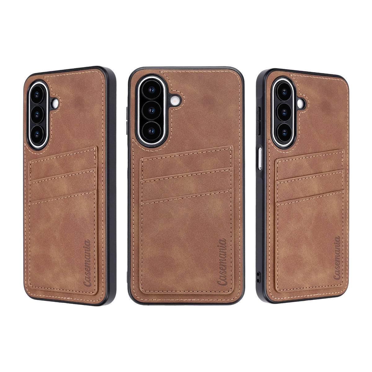 Samsung Galaxy A27 Case - Sienna Brown - Faux Leather Back Cover with Card Holder