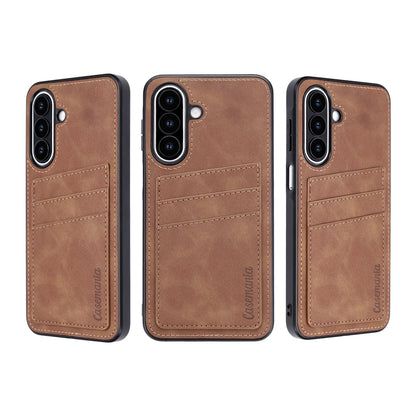 Samsung Galaxy A27 Case - Sienna Brown - Faux Leather Back Cover with Card Holder