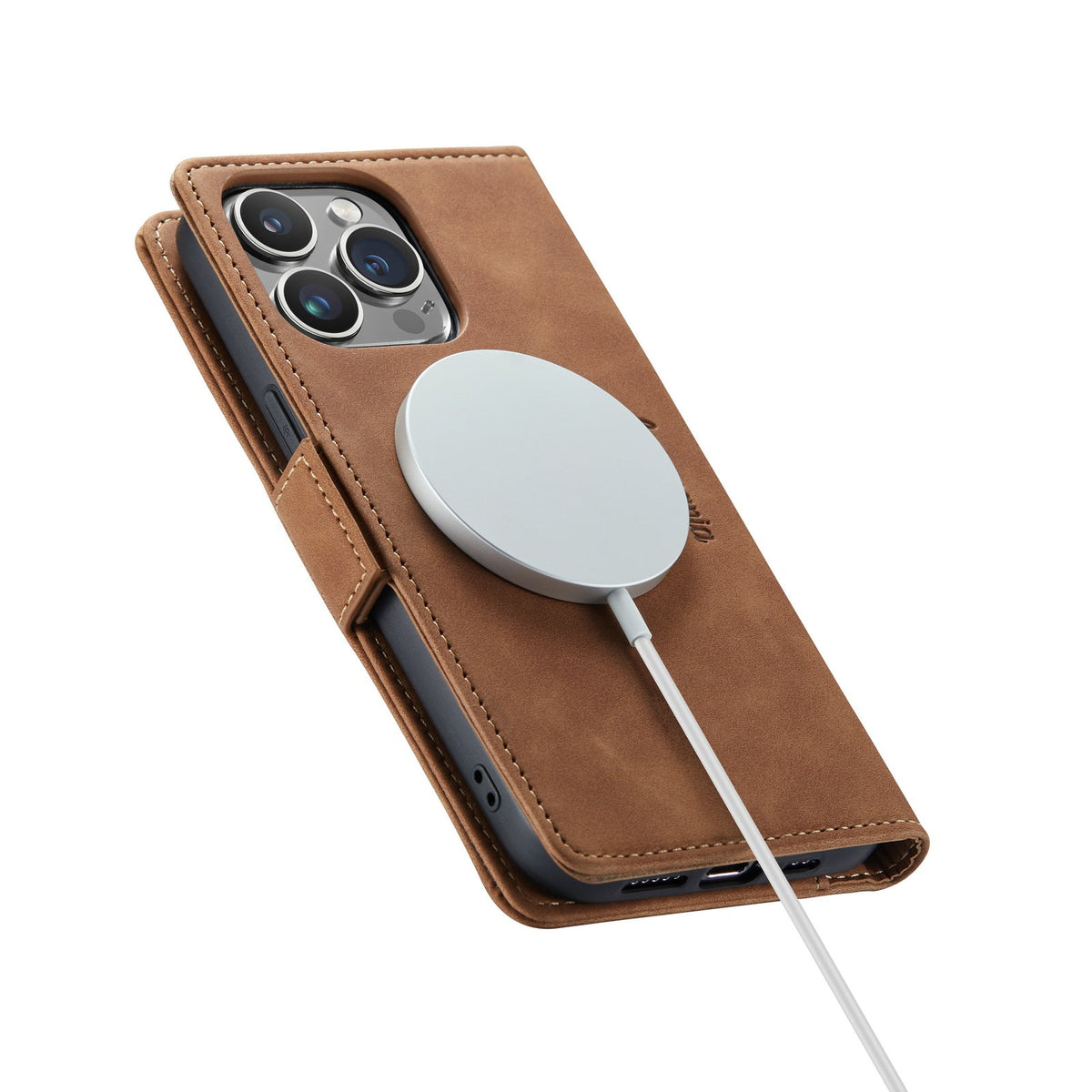 iPhone 15 Pro Hoesje - Sienna Brown - MagSafe Bookcase