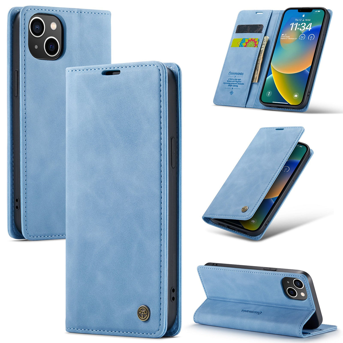 Apple iPhone 15 Plus Hoesje - Sky Blauw - Dunne Bookcase