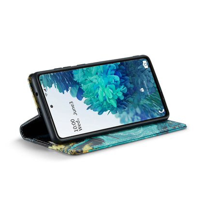 Samsung Galaxy S20 FE Hoesje - Blue Aquamarine - Marmer Portemonnee Bookcase