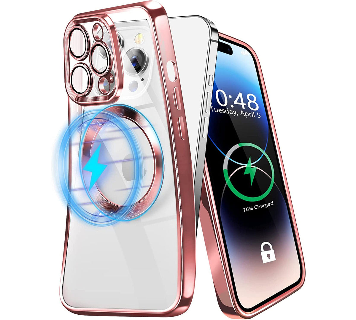 Apple iPhone 15 Pro Max Hoesje - Roze - Hybrid Siliconen MagSafe Back Cover