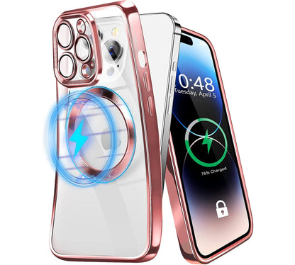 Apple iPhone 15 Pro Max Hoesje - Roze - Hybrid Siliconen MagSafe Back Cover