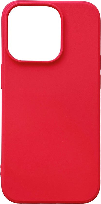 iPhone 14 Pro Hoesje - Rood - Microfiber Siliconen Back Cover