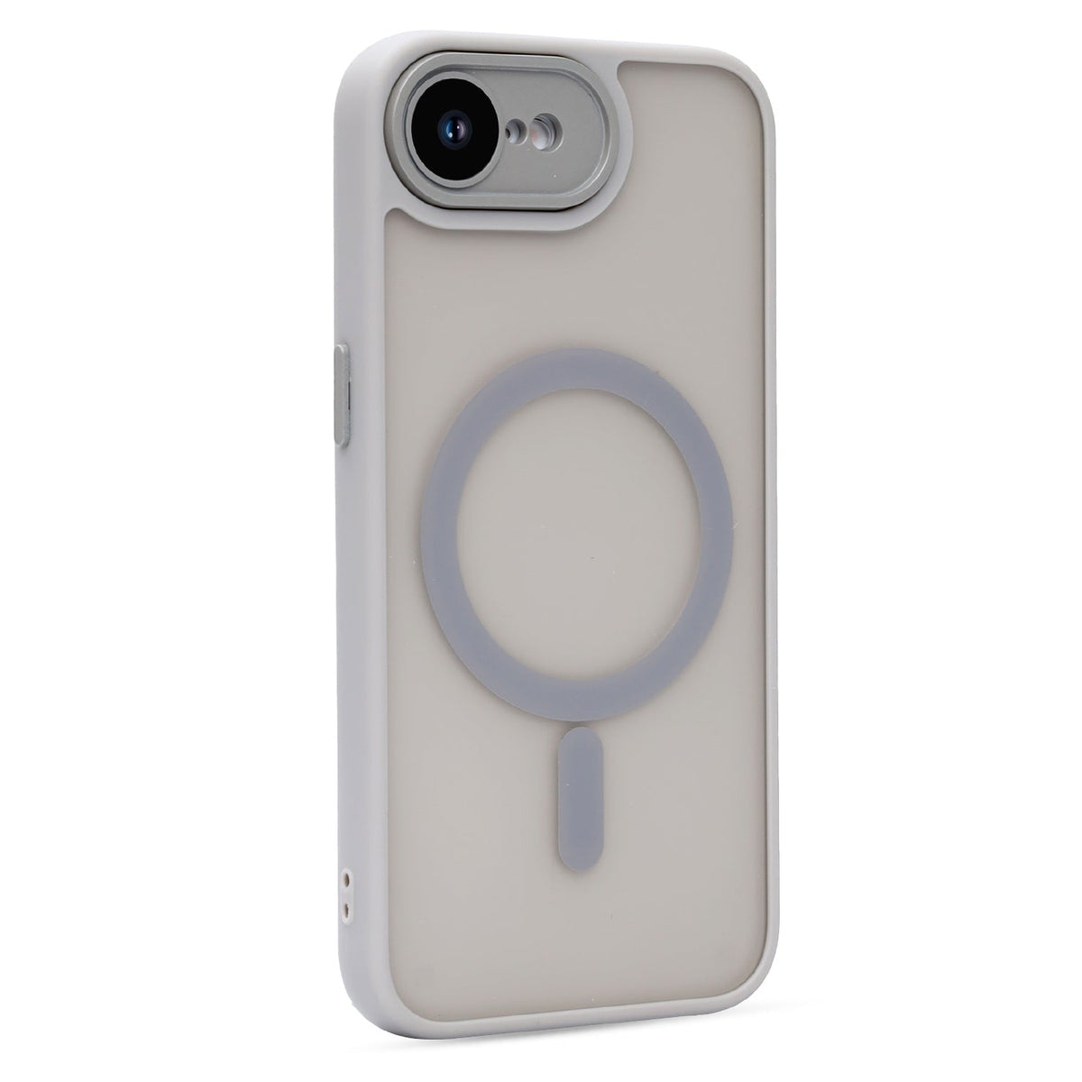Apple iPhone 17e Hoesje - Grijs met Pols Bandje - Matte Armor MagSafe Back Cover met Telefoonkoord
