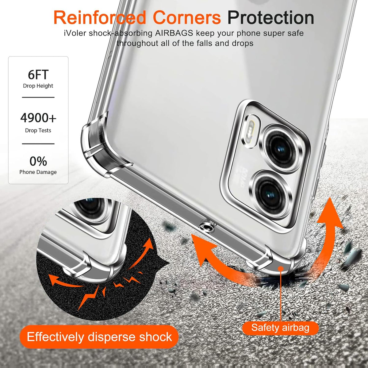 Motorola Moto G73 Case - Clear - Shockproof Back Cover
