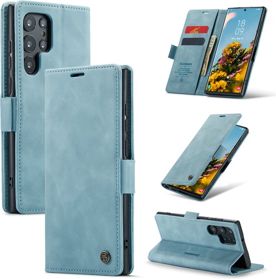 Samsung Galaxy S22 Ultra Hoesje - Aqua Blue - Bookcase