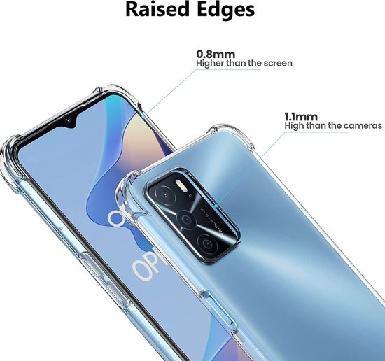 OPPO A16 Case - Clear - Shockproof Hybrid Back Cover