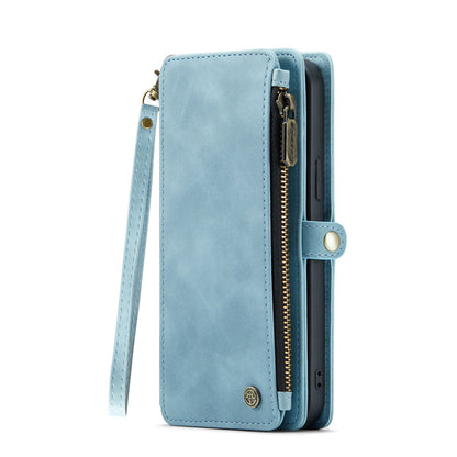 Apple iPhone 15 Pro Max Hoesje - Aqua Blue - Luxe MagSafe Bookcase met Rits en Telefoonkoord
