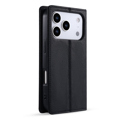 Apple iPhone 17 Pro Max Hoesje - Onyx Black - Dunne Leather-look Back Cover