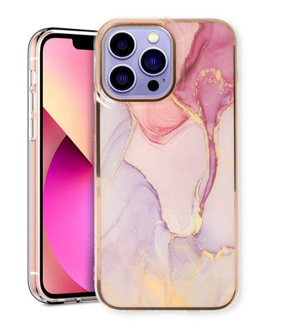 Apple iPhone 15 Pro Hoesje - Nova - Siliconen Marmer Back Cover