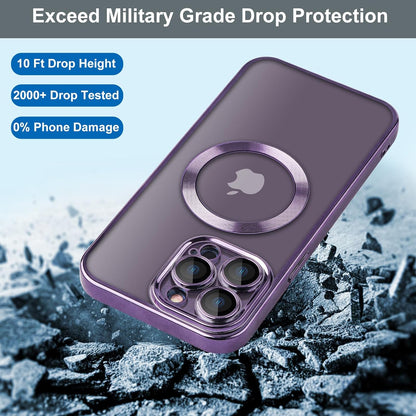 Apple iPhone 15 Pro Max Hoesje - Paars - Hybrid Siliconen MagSafe Back Cover