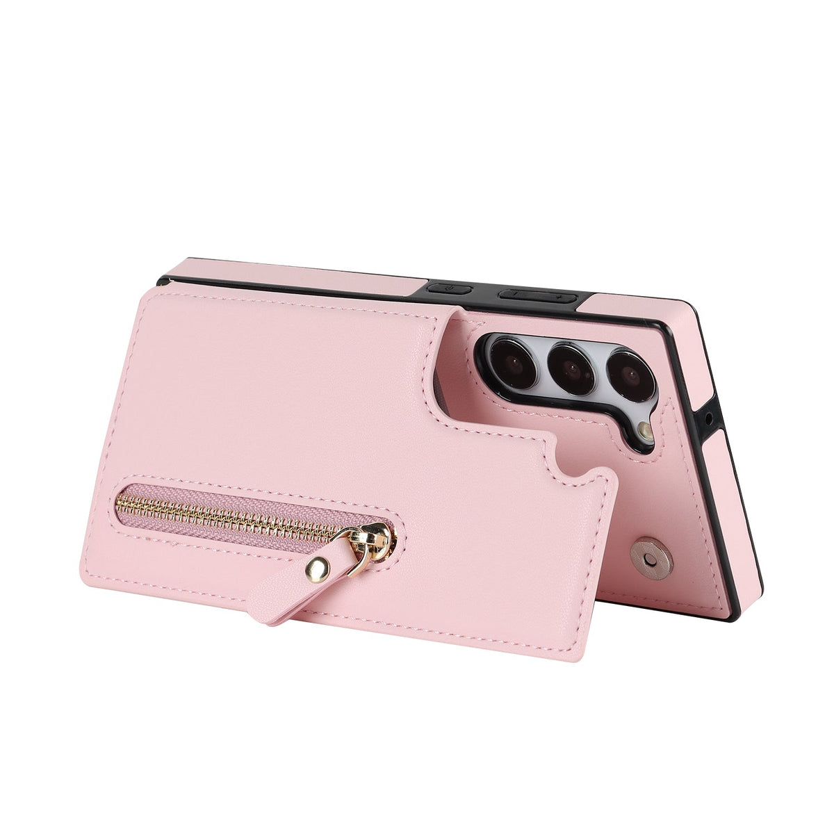 Samsung Galaxy S24 Hoesje - Roze - Luxe Back Cover met Telefoonkoord en Rits