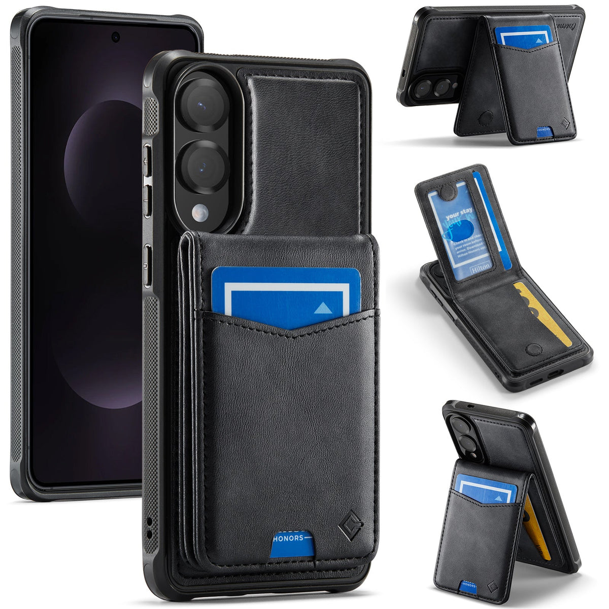 Samsung Galaxy S25 Edge Hoesje - Charcoal Gray - Back Cover met Pasjeshouder