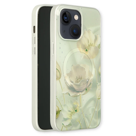 Coque Apple iPhone 15 Plus - Vert - Coque arrière silicone Marbre MagSafe
