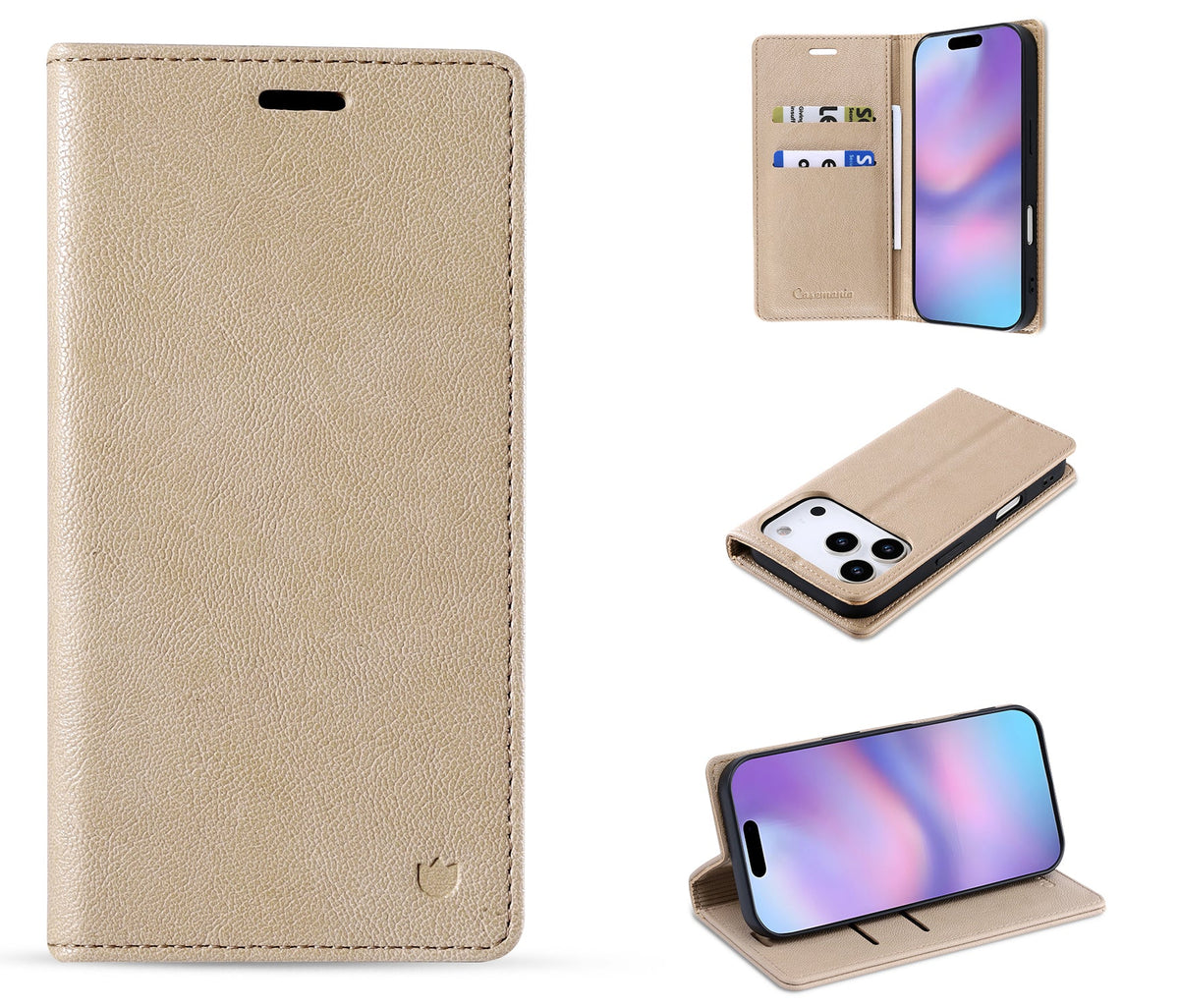 Apple iPhone 18 Pro Hoesje - Soft Beige - Dunne Leather-look Back Cover