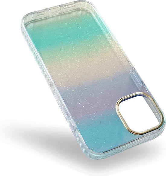 Apple iPhone 11 Hoesje - Glitter Regenboog - Glitter Back Cover