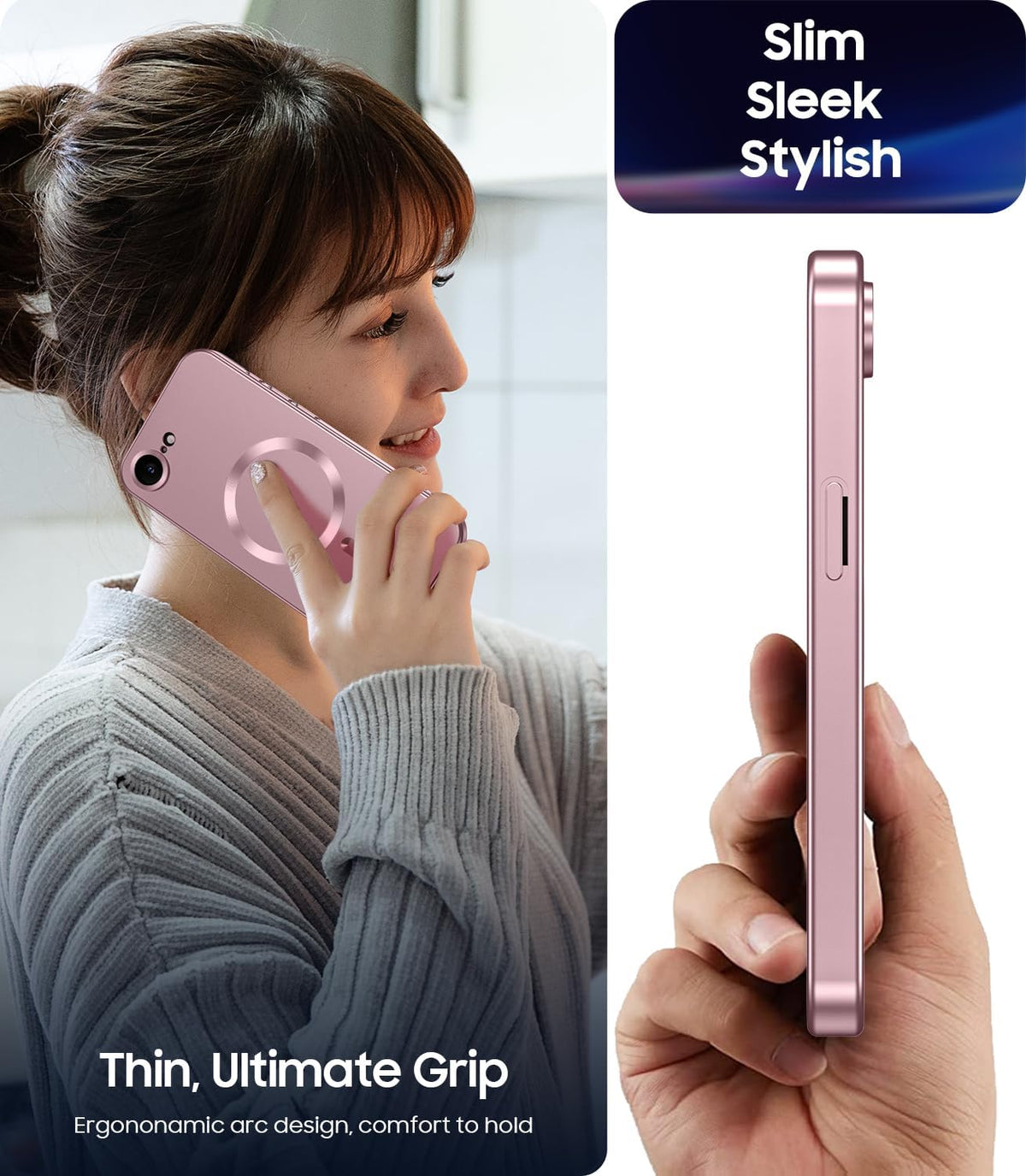iPhone 16e Hoesje - Roze - Matte Siliconen MagSafe Back Cover