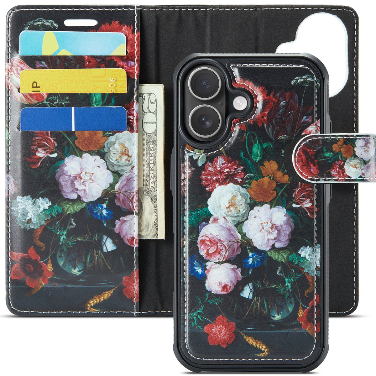 Apple iPhone 17 Hoesje - Stilleven met Bloemen - 2 in 1 MagSafe Bookcase