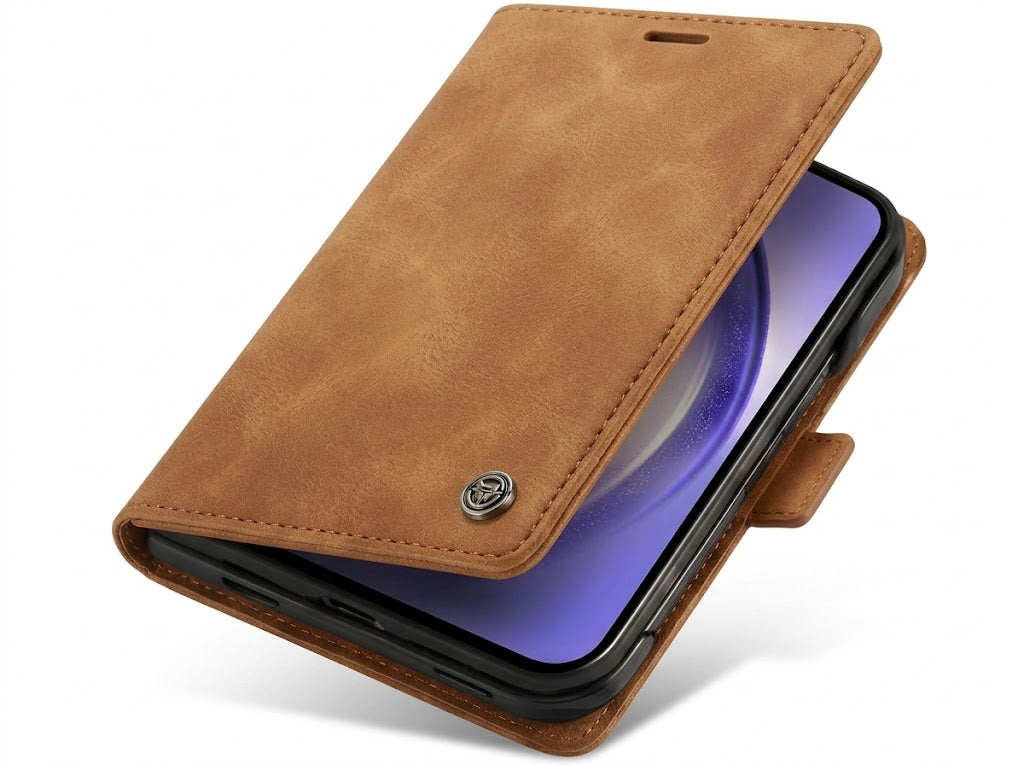 Apple iPhone Duo Hoesje - Sienna Brown - Dunne Bookcase