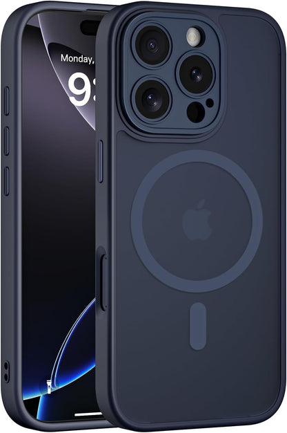 Coque Apple iPhone 16 Pro Max - Bleu Foncé - Housse Arrière Matte Armor MagSafe