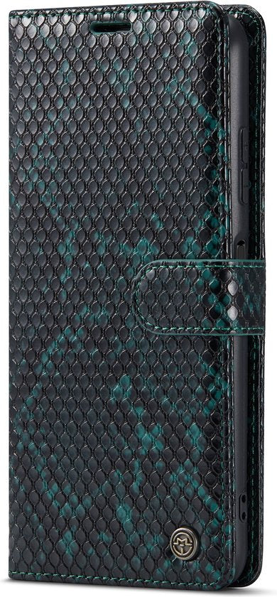 Samsung Galaxy A22 5G Hülle - Grün - Luxus Schlangenprint Klapphülle