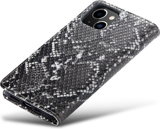 iPhone 13 Hoesje - Zwart - Slangen Bookcase