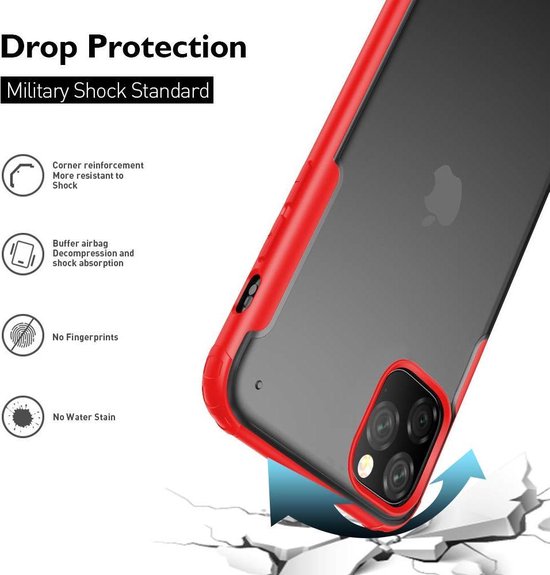 Apple iPhone 11 Pro Max Case - Red - Anti-Slip Back Cover