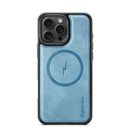 Apple iPhone 16 Pro Hoesje - Aqua Blue - Kunstleer MagSafe Back Cover