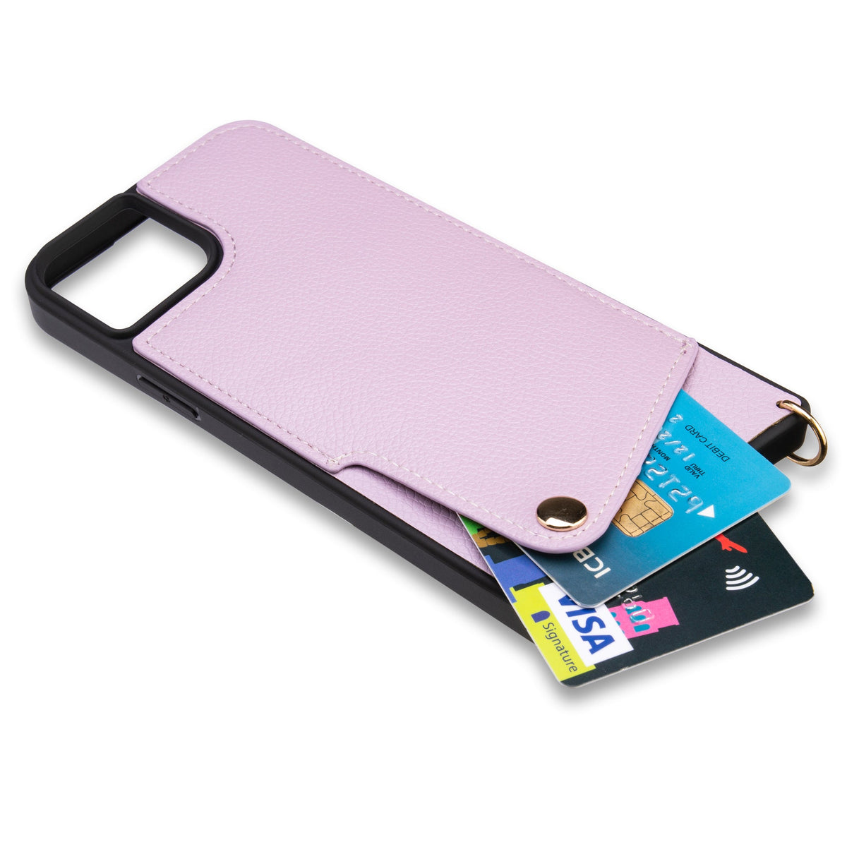 Apple iPhone 15 Case - Purple - Back Cover with Wrist Band and Phone Band