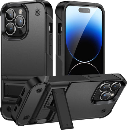 Apple iPhone 16 Pro Case - Black - Armor Kickstand Back Cover