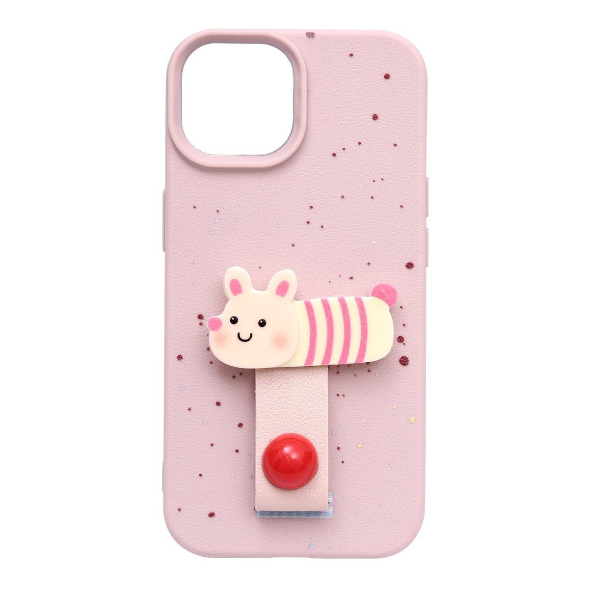Apple iPhone 11 Hoesje - Roze - Konijntje Siliconen Back Cover met Vingerhouder