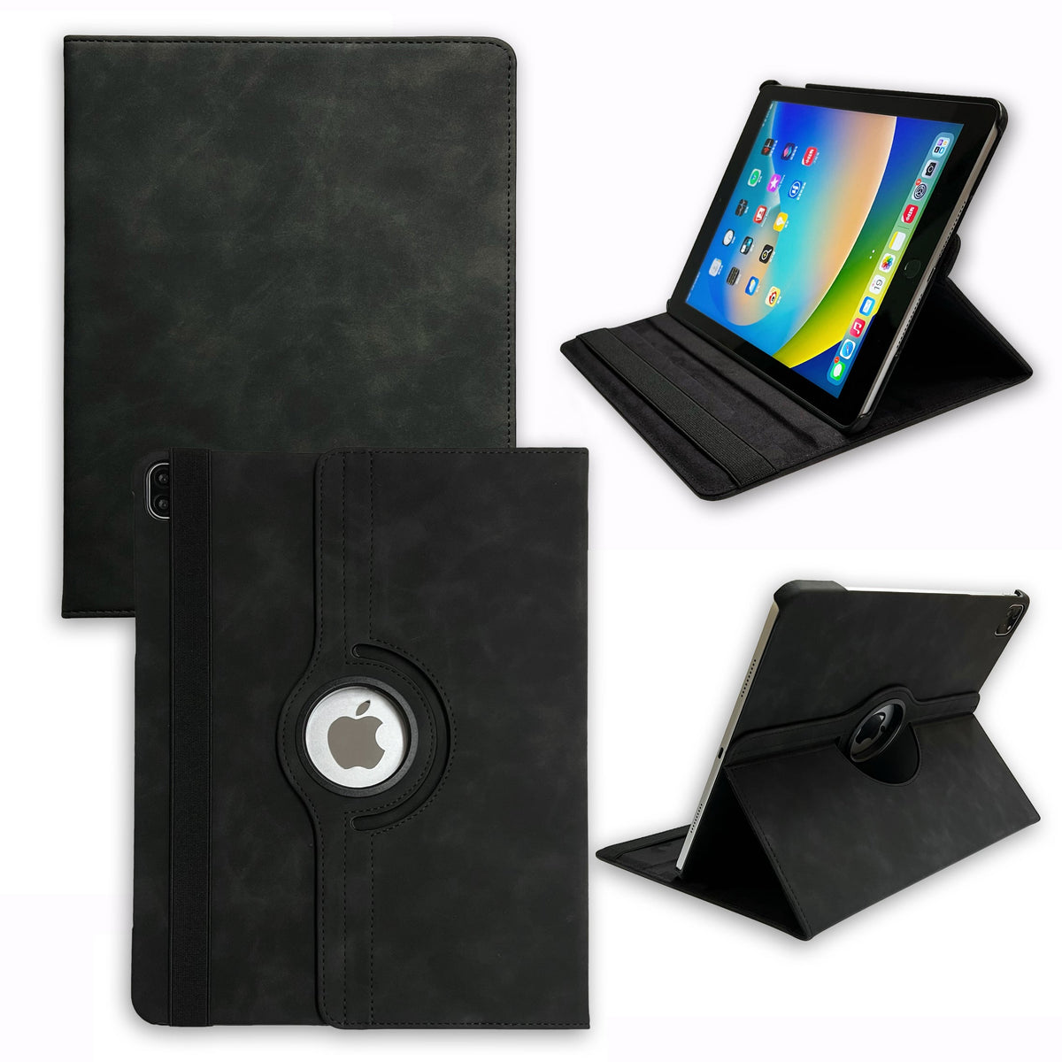 Apple iPad Air 13 (2024) Tablet Case - Charcoal Gray - Rotating Folio Case