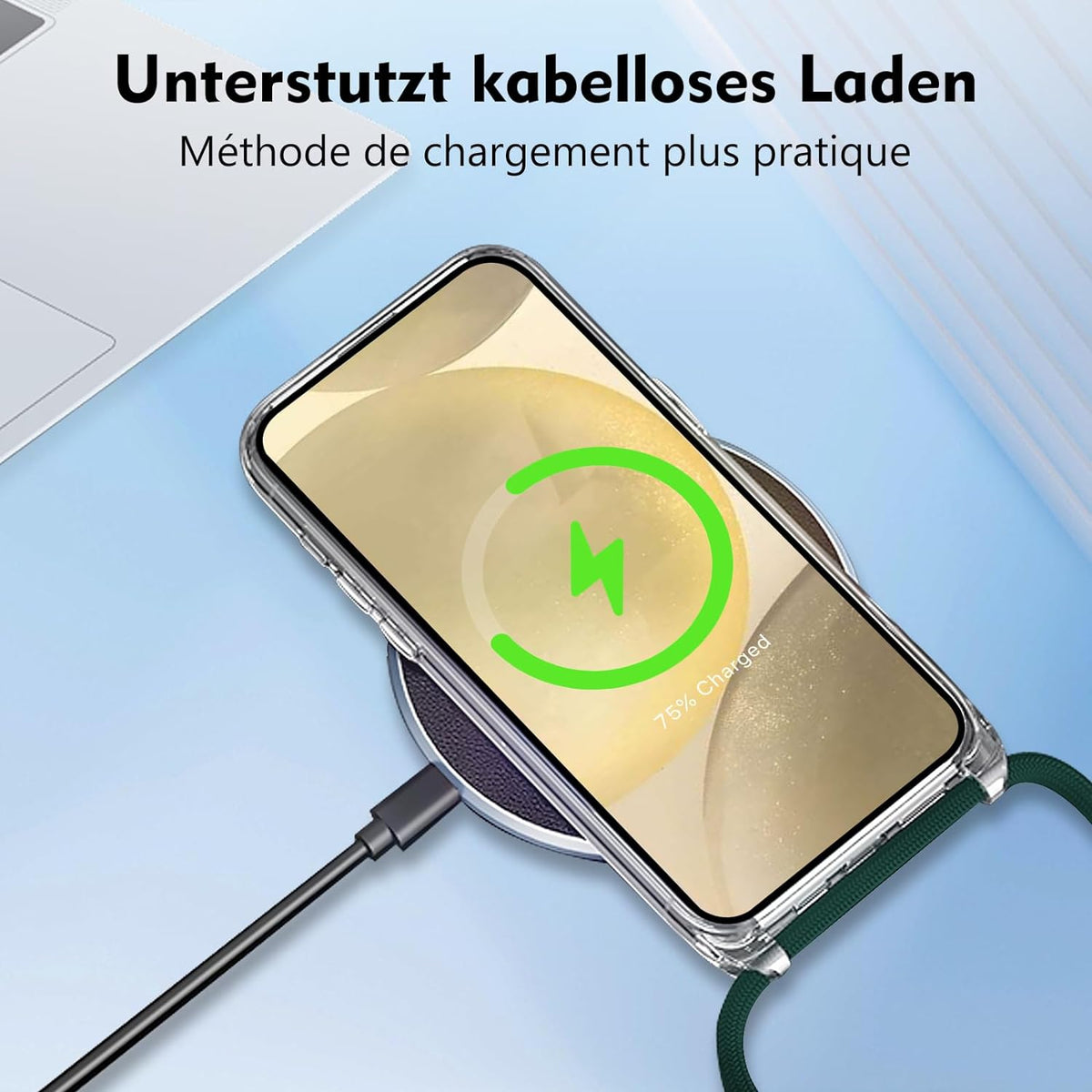 Samsung Galaxy S25 Plus Hoesje - Transparant - Siliconen Back Cover met Telefoonkoord