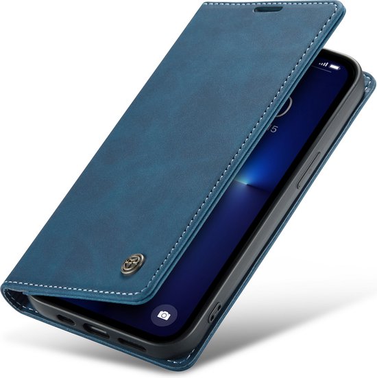 Apple iPhone 12 Pro Max Hoesje - Navy Blue - Dunne Bookcase