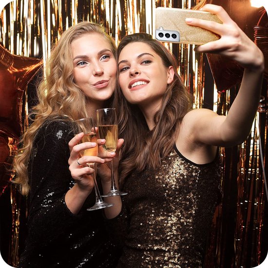 Samsung Galaxy S23 Plus Hoesje - Goud - Glitter Back Cover