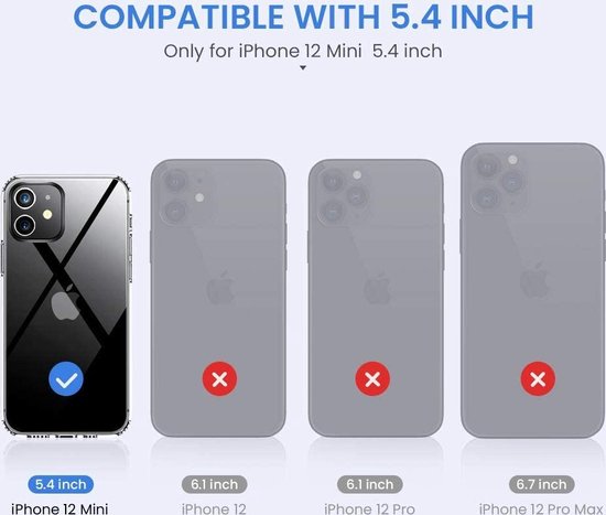 Apple iPhone 12 Mini Case - Clear - Shockproof Back Cover