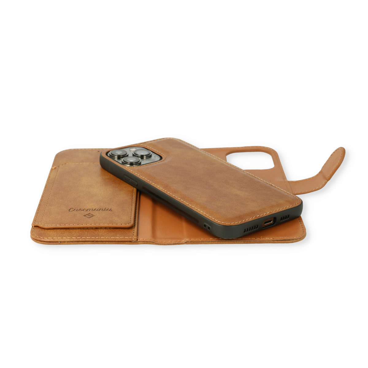 Apple iPhone 12 Case - Brown - 2-in-1 Wallet Case with 10 Card Slots