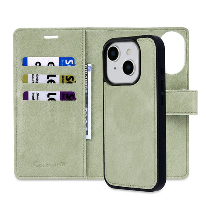 iPhone 16 Hoesje - Matcha Green - 2 in 1 Lederlook Bookcase