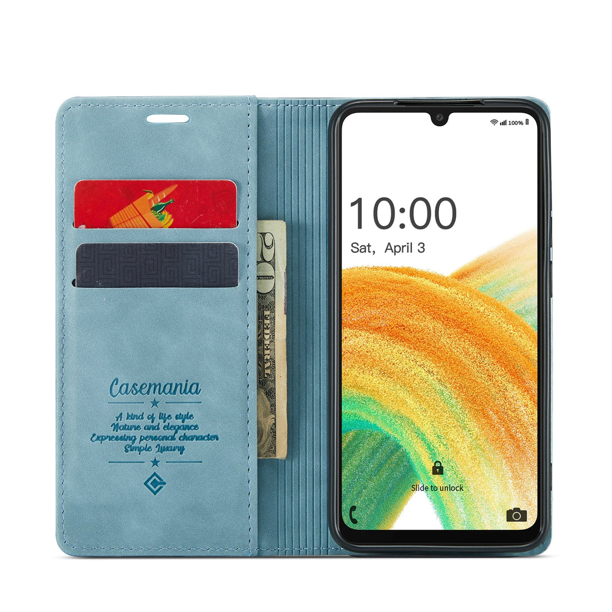 Samsung Galaxy M23 Hoesje - Aqua Blue - Dunne Bookcase